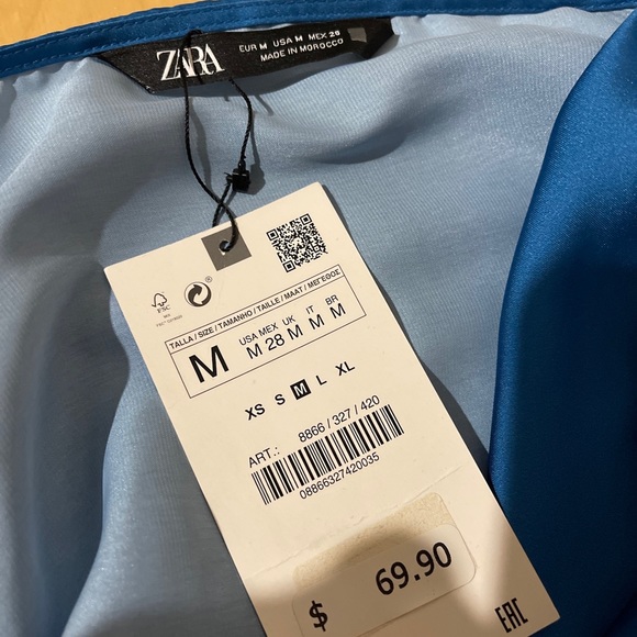 BNWTZARA SS21 BLUISH FLORAL WRAP DRESS 8866/327 Medium - Picture 5 of 7